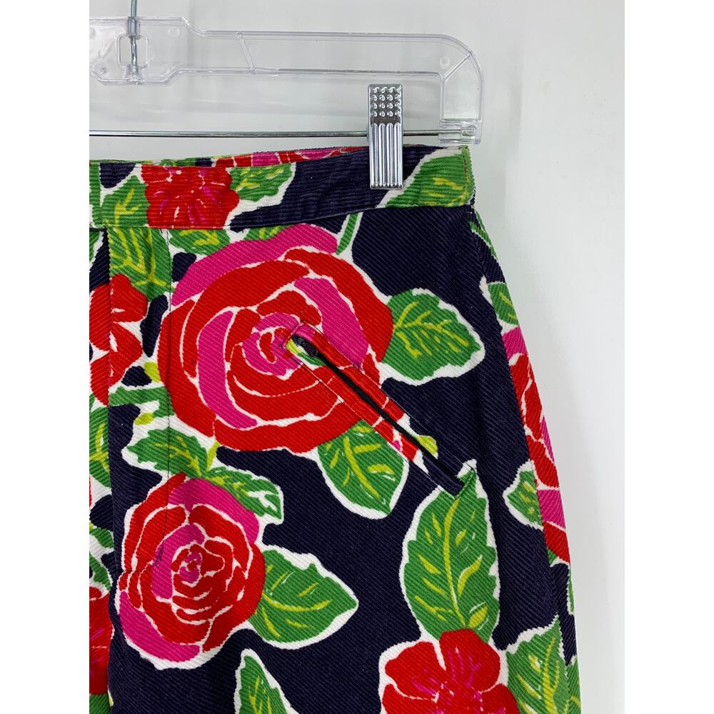 VTG Pants Lilly Pulitzer Women's Sz 28" Floral Print High Rise Corduroy Slim Leg - Picture 2 of 4